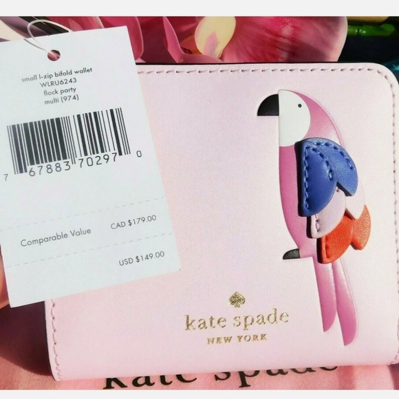 KATE SPADE SMALL I-ZIP BIFOLD WALLET FLOCK PARTY - Picture 10 of 10